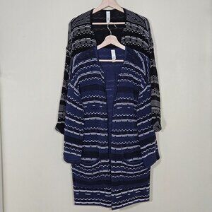Marla Wynne Cardigan Women L Lot Of 2 Ribbed 3/4 Sleeve Open Slouchy Mature Boh